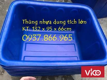 Thùng nhựa dung tích lớn nuôi cá koi, thùng nhựa hình chữ nhật đựng hóa chất