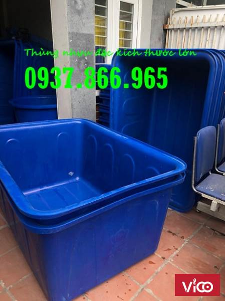 Thùng nhựa dung tích lớn nuôi cá koi, thùng nhựa hình chữ nhật đựng hóa chất