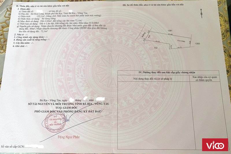 Bán đất thổ cư gần MT đường Hương Lộ 2, KDC Lan Anh 4, xã Hòa Long, TP Bà Rịa