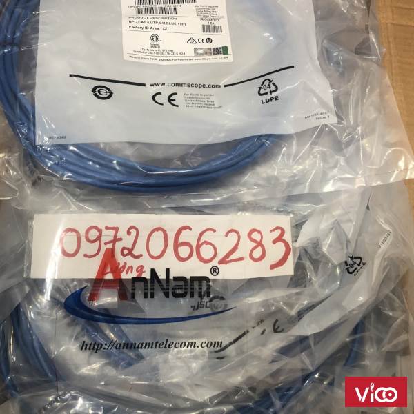 Dây nhảy patch cord Cat6 U/UTP, RJ45, 4 Pair, NonPlenum, Blue, 17FT
