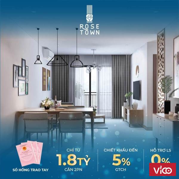 Chung cư Rose Town Trung tâm quận Hoàng Mai giá chỉ từ 1.8 tỷ