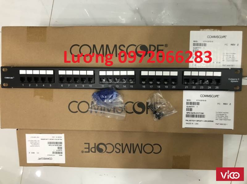 Thanh đấu nối PatchPanel RJ11 Cat3 commscope 25port 25 cổng