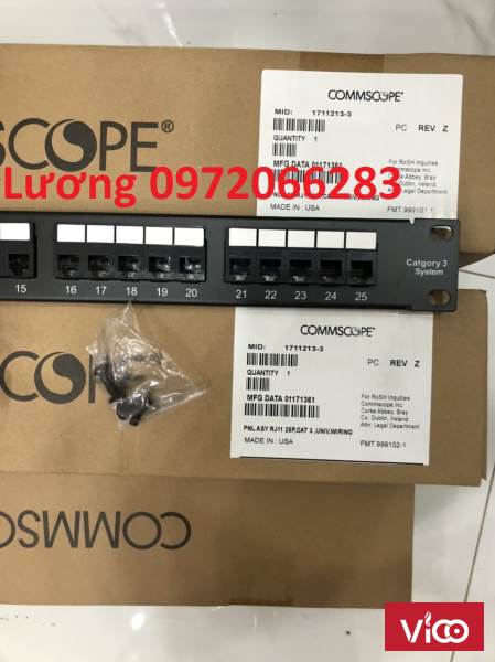 Thanh đấu nối PatchPanel RJ11 Cat3 commscope 25port 25 cổng