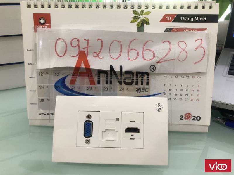 Bộ wallplate 3 cổng âm tường HDMILANLAN