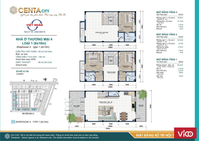 Bán căn góc Shophouse 90m2 , Khu đô thị Centa Vsip Bắc Ninh , tôi bao phí sang tên .