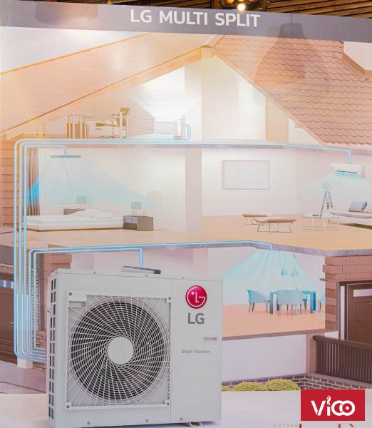 ĐHKK mẹ bồng con Máy lạnh Multi LG máy lạnh Inverter kết hợp với dàn nóng công suất lớn