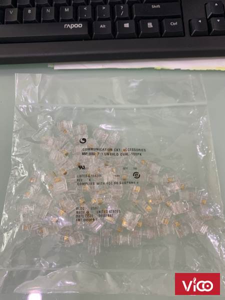 Hạt đầu bấm RJ12 Cat3 AMP/Commscope loại 6p6cHạt điện thoại