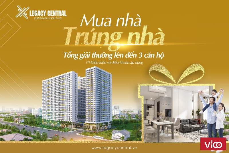 Căn hộ chung cư cao cấp Legacy Central Thuận An, Bình Dương ngân hàng hỗ trợ 75%, giá từ 900tr