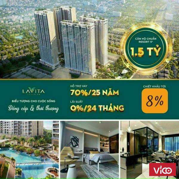 Căn hộ Resort Lavita Thuận An. 2PN 70m2. Chiết khấu tới 27% từ CĐT Hưng Thịnh