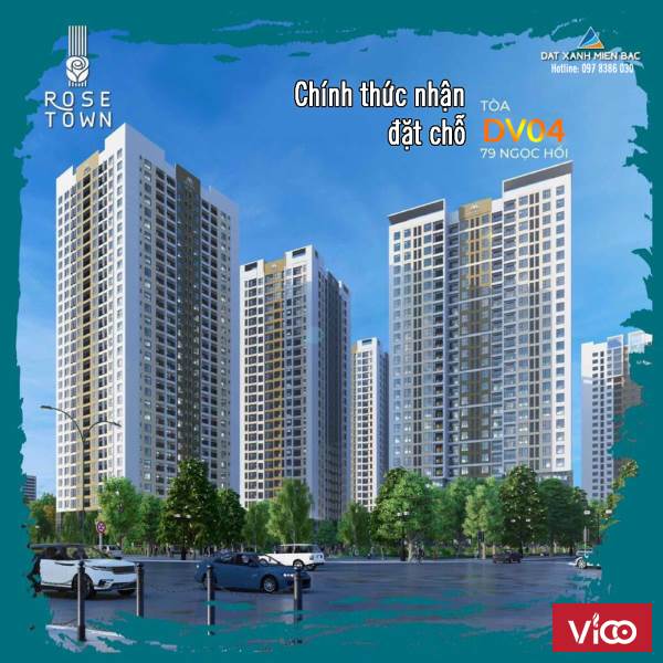 Dự án cuối cùng ở Q. Hoàng Mai giá dưới 30 tr/m2 Rose Town 79 Ngọc Hồi