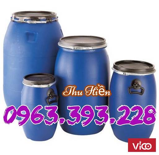 Thùng phuy nhựa nắp mở, Phuy đựng hóa chất, Phuy trồng rau sạch