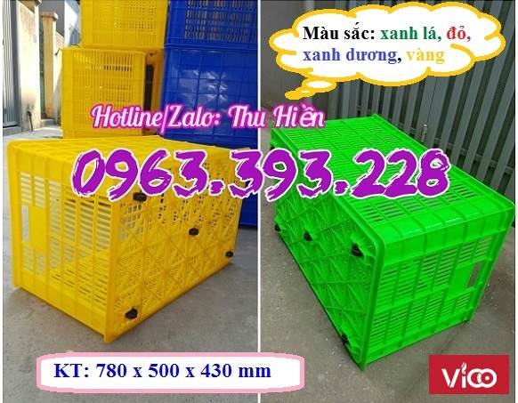 Sọt nhựa hở có 5 bánh xe, chuyên cung cấp sọt nhựa công nghiệp, sọt nhựa bánh xe tại Hà Nội