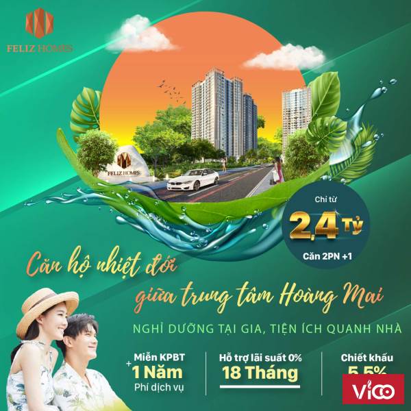 Sở hữu căn hộ 2PN 1 giá từ 2,4 tỷ trung tâm Quận Hoàng Mai cách Hồ Hoàn Kiếm 4,5 km.