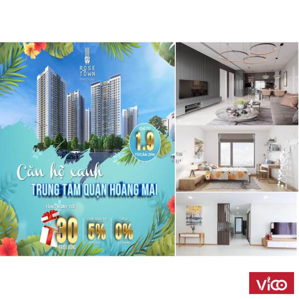 Căn hộ chung cư cao cấp quận Hoàng Mai.Giá chỉ từ 1,9 tỷ/căn hộ 2 Phòng ngủ