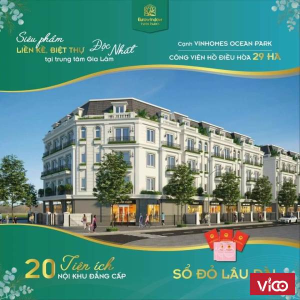 Bán liền kề, biệt thự suất ngoại giao rẻ nhất thị trường dự án Eurowindow Twin Parks Gia Lâm