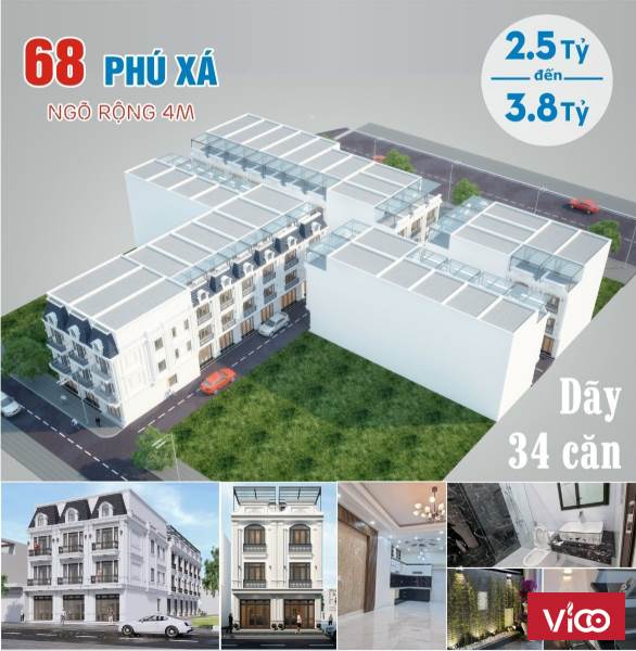 Dãy nhà 34 căn phong cách Vinhomes tại Phú Xá cách BigC chỉ 3km xây 4 tầng