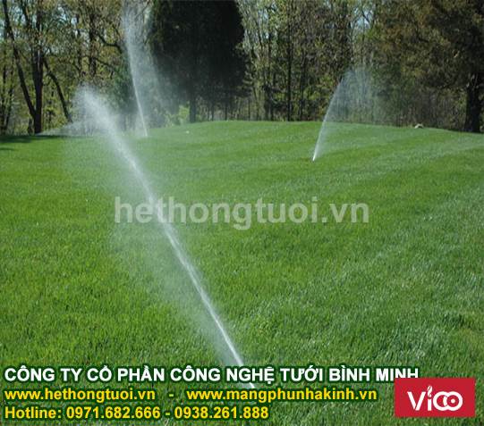 Thiết kế hệ thống tưới cảnh quan,,béc tưới sân gold, tưới sân vận động