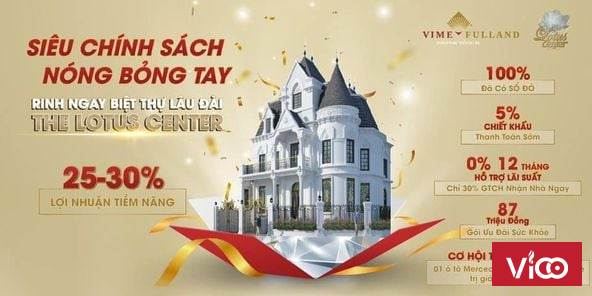 SIÊU CHÍNH SÁCH NÓNG BỎNG TAY RINH NGAY BIỆT THỰ LÂU ĐÀI THE LOTUS CENTER VỚI KIẾN TRÚC LÂU ĐÀI