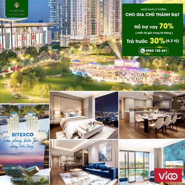 THE MANOR CENTRAL PARK THANH TOÁN TRƯỚC 30% (6,3 TỶ) SỞ HỮU NGAY SHOPHOUSE TRỊ GIÁ 21 TỶ