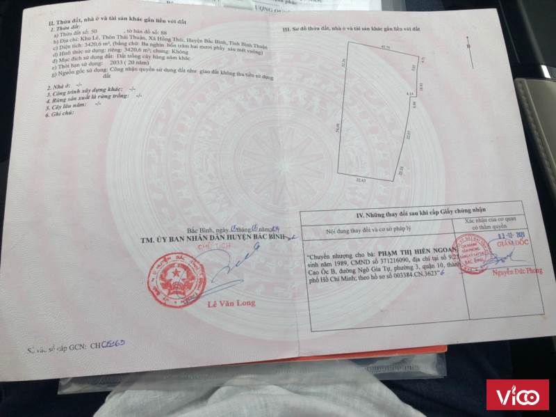 Đất Bình Thuận 3420m2 chỉ 350 triệu