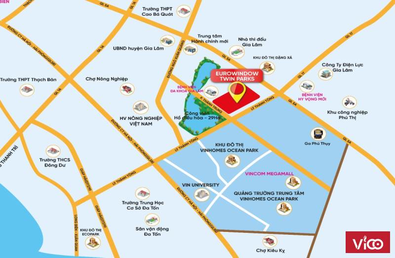 2 CĂN LIỀN KỀ, LÔ GÓC CẠNH VIN GIA LÂM VỊ TRÍ ĐẸP KINH DOANH SẦM UẤT NHẤT DỰ ÁN, EUROWINDOW Gia Lâm