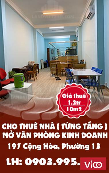 SIÊU PHẨM CHO THUÊ NHÀ ( TỪNG TẦNG )MỞ VĂN PHÒNG KD ĐƯỜNG CỘNG HÒA PHƯỜNG 13