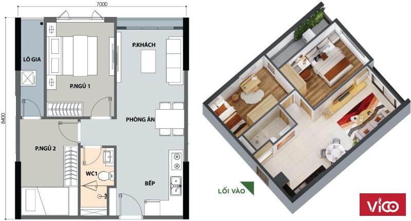 Bán gấp căn 2PN 1WC View nội khu, hồ bơi. Giá cực ưu đãi mùa dịch