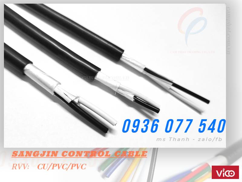 Cáp điện Sangjin 2C x 0.75 MM2 Cáp điều khiển Sangjin RVV (CU/PVC/PVC)