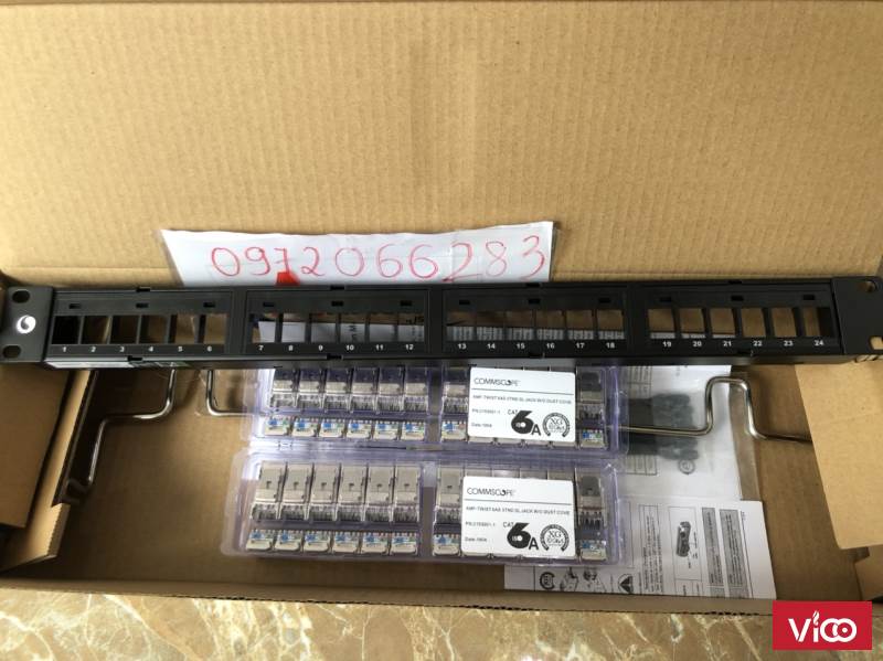 Thanh đấu nối PatchPanel CAT6A Commscope chống nhiễu 24 port