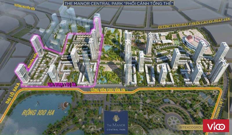 Anh chị nhờ bán Shophouse The Manor Central Park 75m2 x 5T x 6m MT, chào 24.6 tỷ