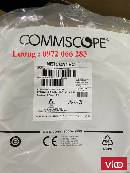 Dây nhảy cat6A dài 1.5m commscope/amp 5ft