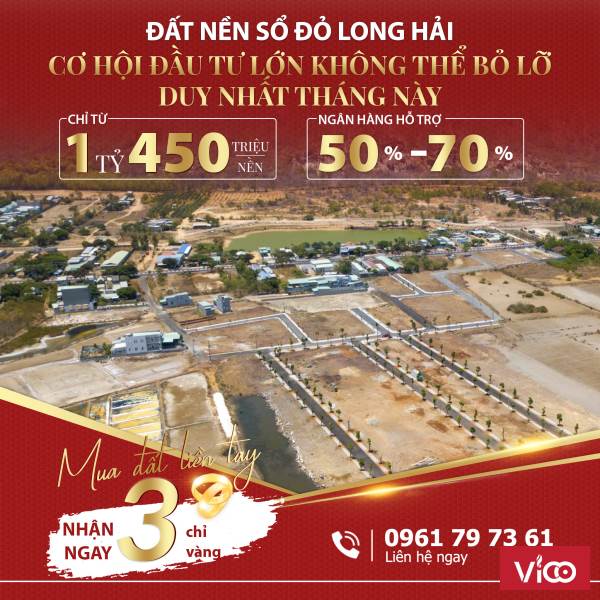 Ông chú kẹt tiền mùa dịch cần bán gấp 2 lô đất có SỔ ĐỎ liền kề khu vực Long Hải