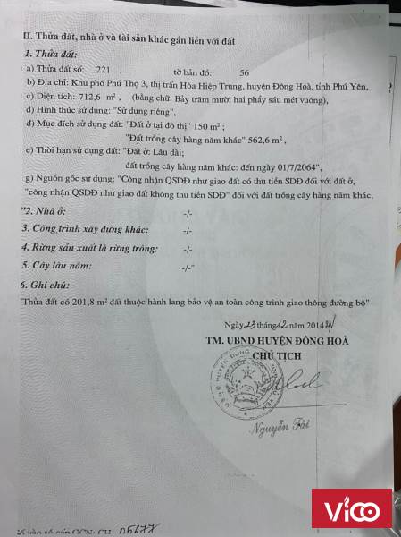 Hot Hot!!! Cần Bán Gấp Lô Đất Vị Trí Đẹp Tại Thị Trấn Hòa Hiệp Trung Huyện Đông Hòa Tỉnh Phú Yên