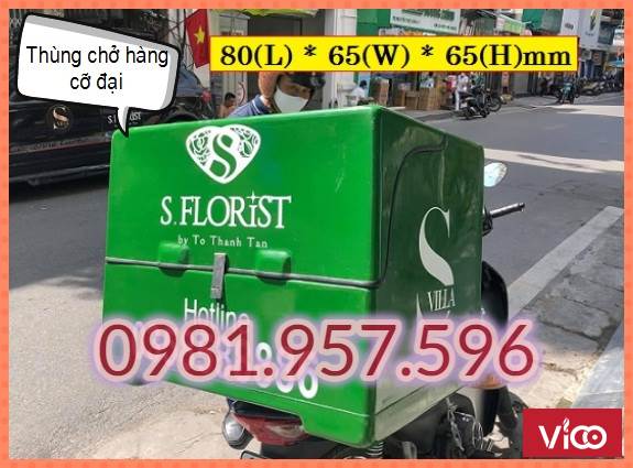 Thùng ship hàng cỡ đại, thùng chở hàng cỡ lớn, thùng sau xe máy
