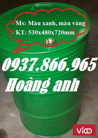 Phuy sắt cũ đựng dầu, thùng phuy mới, phuy cũ 220l nắp kín