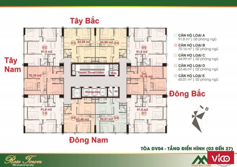 Còn duy nhất 08 căn hộ DT 65m2 thông thủy giá bán tốt nhất dự án Rose Town