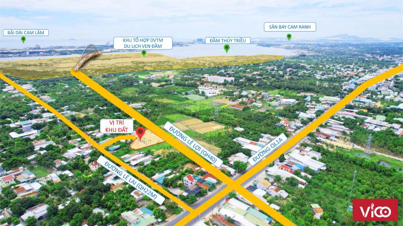 Đất ven biển Bãi Dài, mặt đường lớn 40m, trung tâm thị trấn Cam Đức, full thổ cư