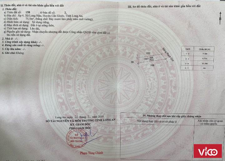 Bán đất ở đã có thổ cư 75.5m tại đường 826C, Xã Long Hậu, Huyện Cần Giuộc, Long An giá 1.2 tỷ