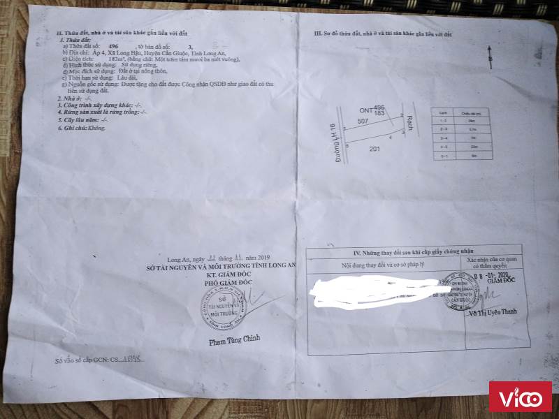 Bán nhà 183m2 tại đường DT 826C, Xã Long Hậu, huyện Cần Giuộc, Long An 2.65 tỷ