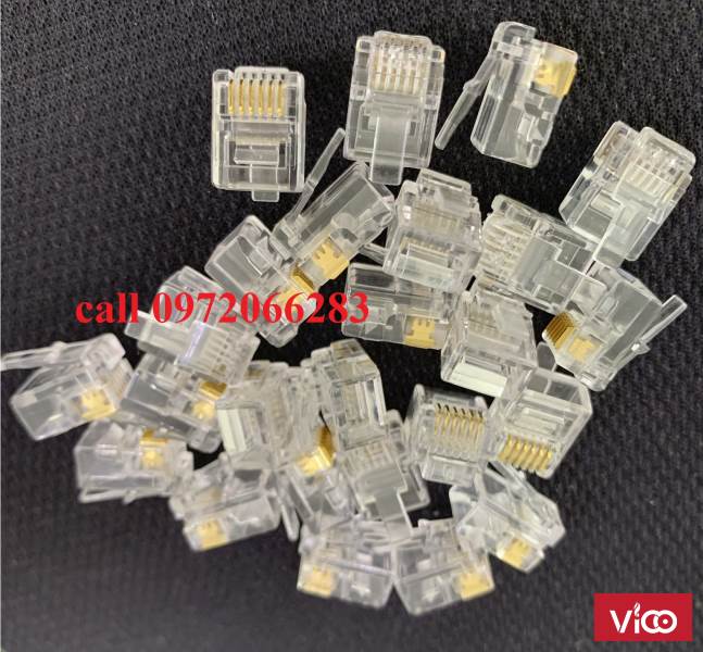 Hạt đầu bấm RJ9 Cat3 AMP/Commscope 4p4cHạt điện thoại