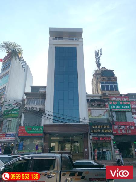 Cho Thuê Gấp Tòa VP 9 Tầng Mặt Ngã Tư Khuất Duy Tiến. MT 7.2m. Giá 100tr