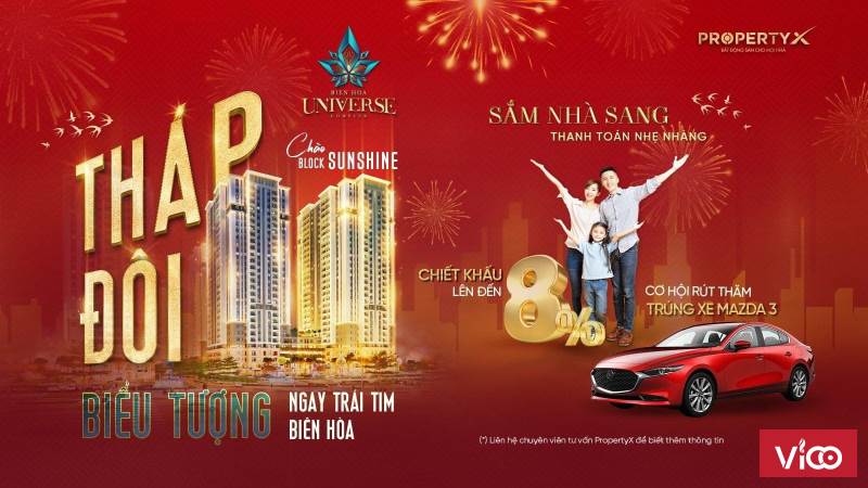 Mỗi tháng chỉ 1% Thanh khoản nhẹ lợi nhuận cao cùng Bien Hoa Universe Complex