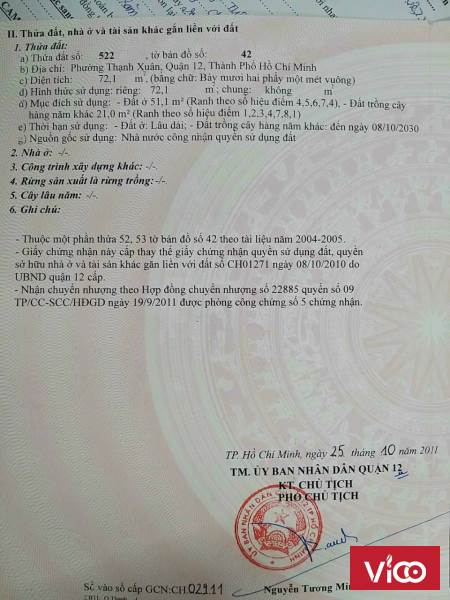 Bán đất xây nhà Tô Ngọc Vân, Q12