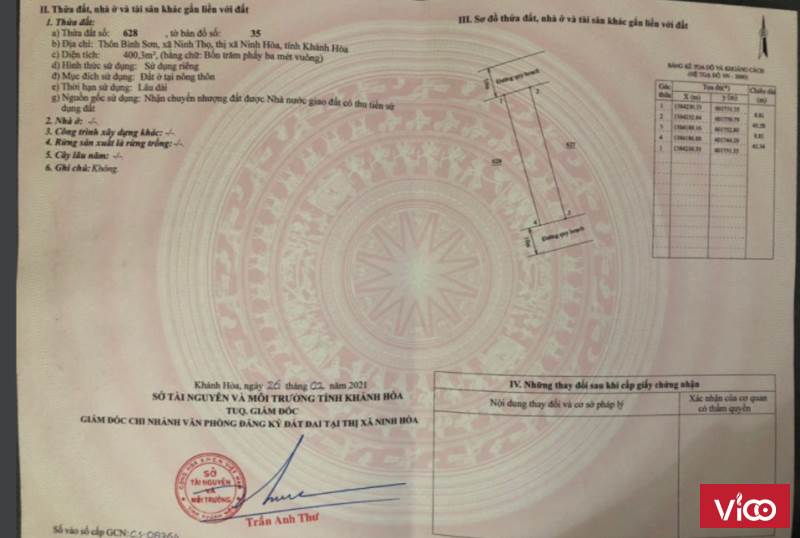 Bán đất TĐC Ninh Long Mặt QL26B cặp 2 Lô ĐC Xã Ninh Thọ, Ninh Hòa, Khánh Hòa
