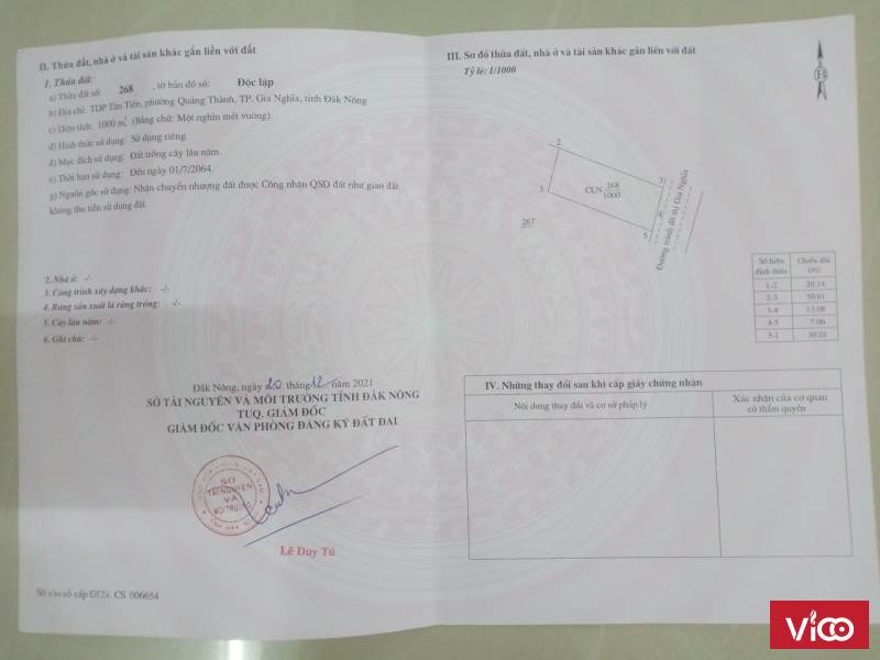 Chính chủ cần bán lô đất mặt tiền 1000m2 tại Phường Quảng Thành , Đắk Nông