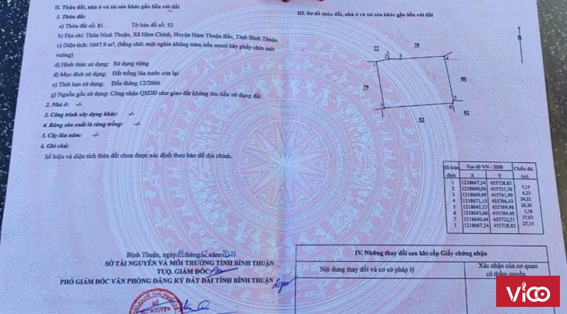Bán 1 sào đất tại thôn Ninh Thuận, Xã Hàm Chính, Huyện Hàm Thuận Bắc, Bình Thuận