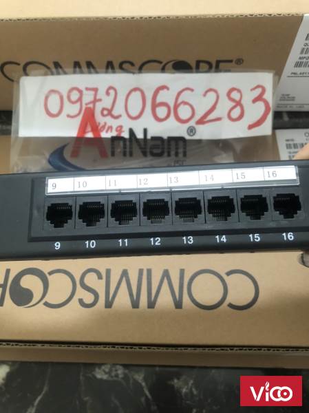 Thanh đấu nôi Patch panel Cat6 Commscope/Amp 16 port PN 13750146