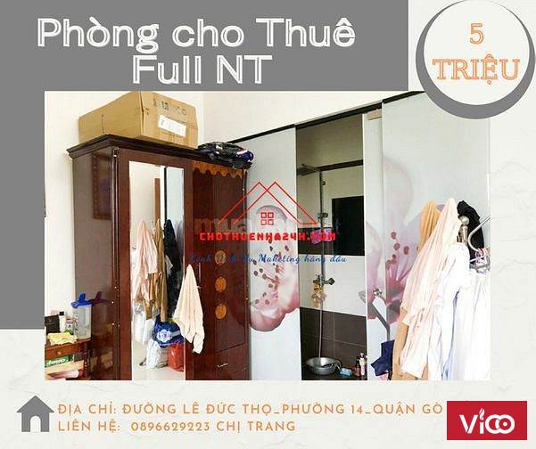 Cho Thuê Phòng gần Sân Bay chất lượng tốt FULL NT Lê Đức Thọ, Q Gò Vấp. HCM 5tr/tháng