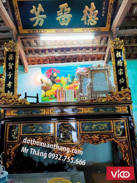 Mẫu hoành phi câu đối bằng gỗ đẹp cho thờ gia tiên