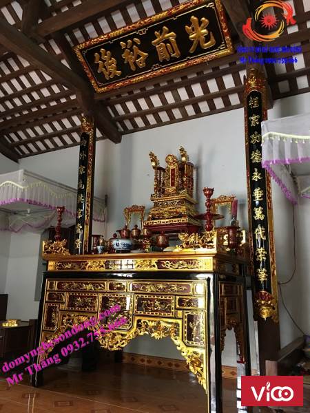Mẫu hoành phi câu đối bằng gỗ đẹp cho thờ gia tiên